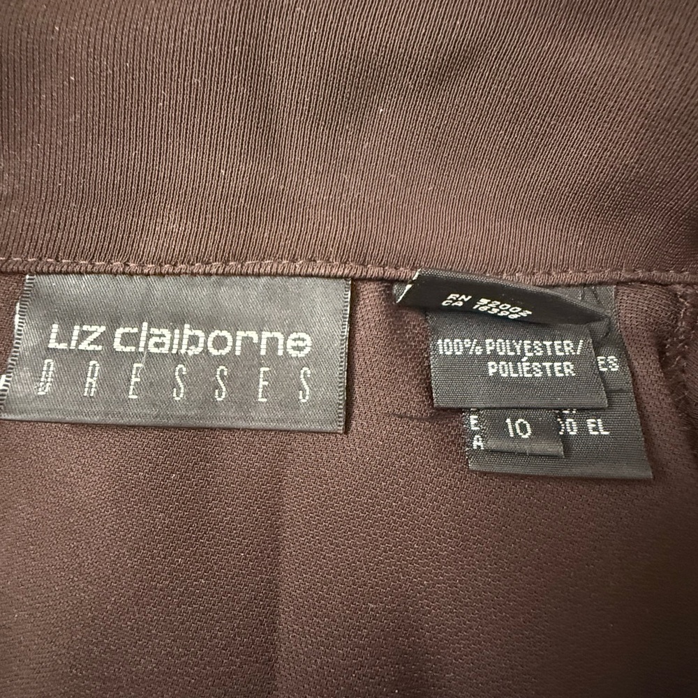 Liz Claiborne Brown Blazer Dress Size 10 Career Office Long Sleeve Classic - Picture 5 of 6